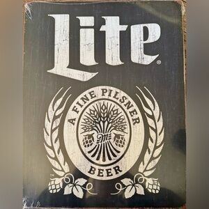 Miller Lite A Fine Pilsner Beer Wall Art - Black & White